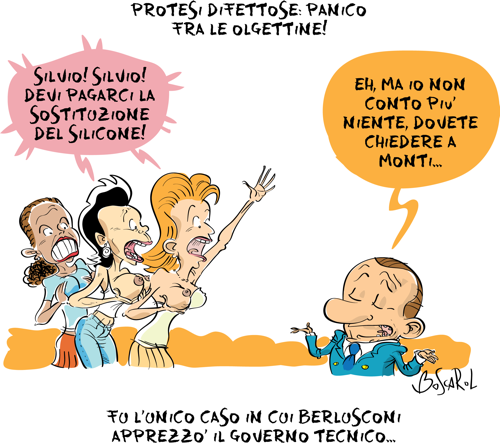Protesi al silicone per le olgettine. Ora paga Monti?